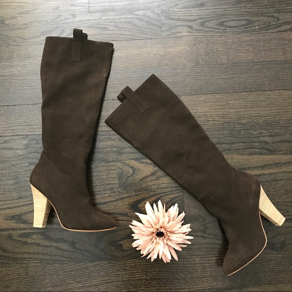 Sabine Dronas Dark Brown Suede Heeled Boots