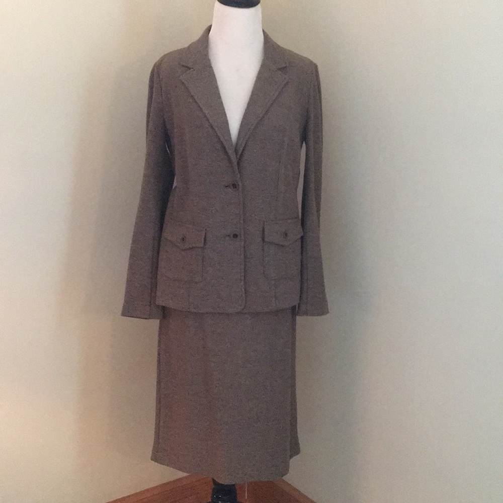 J. Jill Brown Blazer & Skirt Set XS