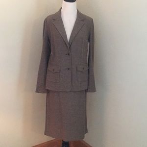 J. Jill Brown Blazer & Skirt Set XS