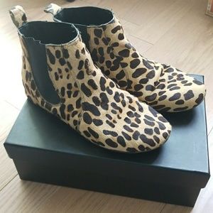 Joe's Jeans leopard print calf hair ankle boots
