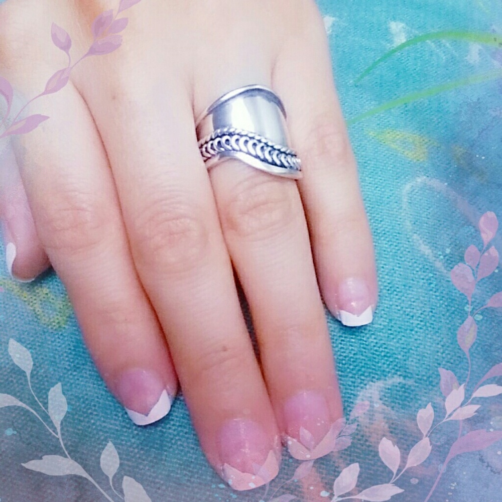 SOLD SOLD SOLD Fancy Silver Figaro Ring