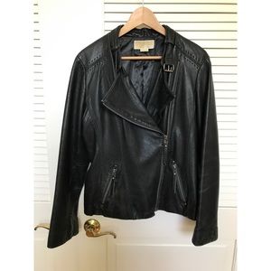 Michael Kors Leather Moto Jacket
