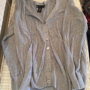 GUC-Lane Bryant Silver Button Down Cardigan