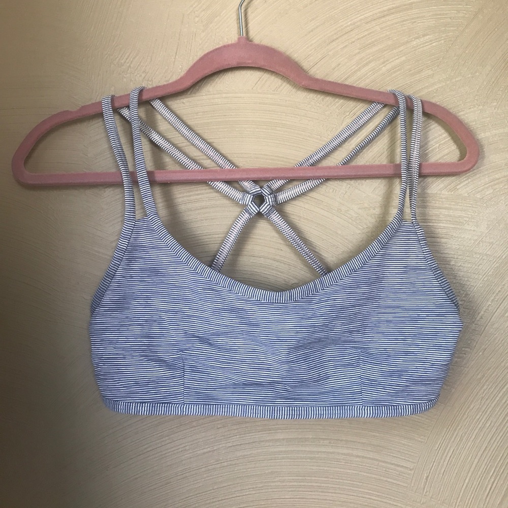 Grey Lululemon sports bra with strapy back