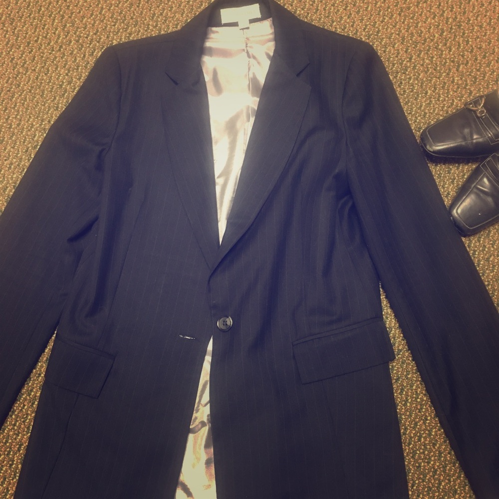 Classic navy with baby blue Pin stripe jacket