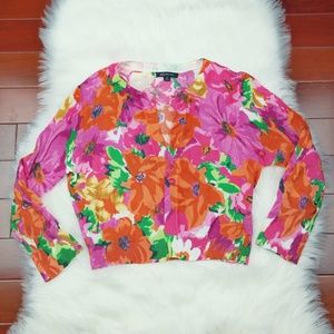 Anne Klein Floral Sweater Sz M Anne Klein Floral Sweater Sz M