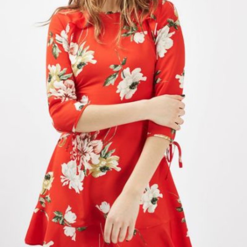 Red topshop dress