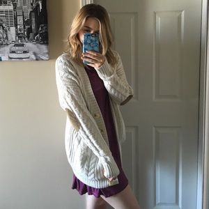 Oversized Cream Urban Outfitters Cardigan