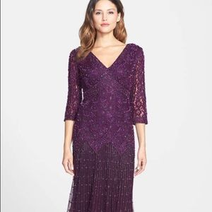Pizarro Nights beaded mesh dress.