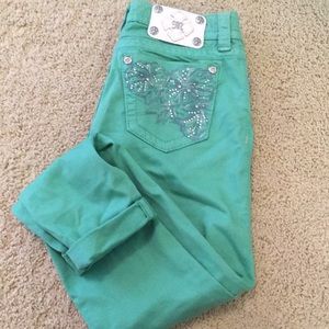 Mint Green Miss Me skinny jeans, size 26