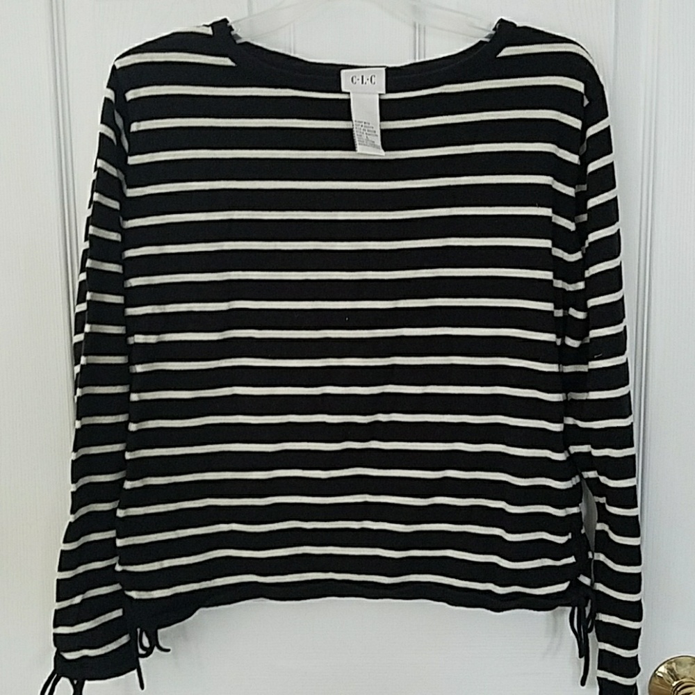 Black and cream striped sweater
