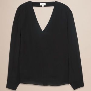 Aritzia Black Wilfred Silk Blouse
