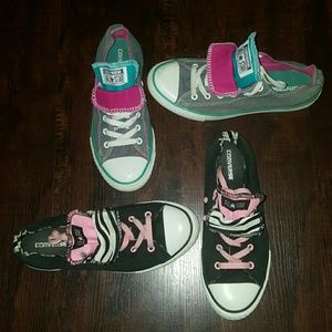 2 pairs of converse shoes