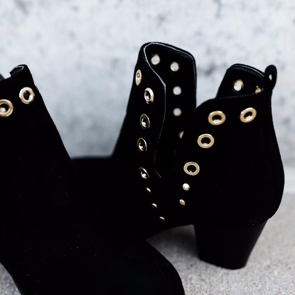 Grommet Suede Booties - Picture 4 of 6