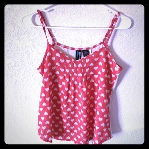 Pink And White Heart Camisole