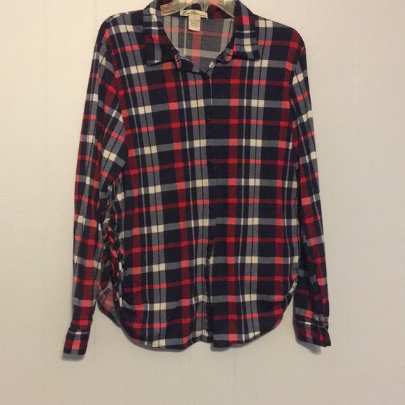 love potion maternity Tops - Plaid maternity shirt