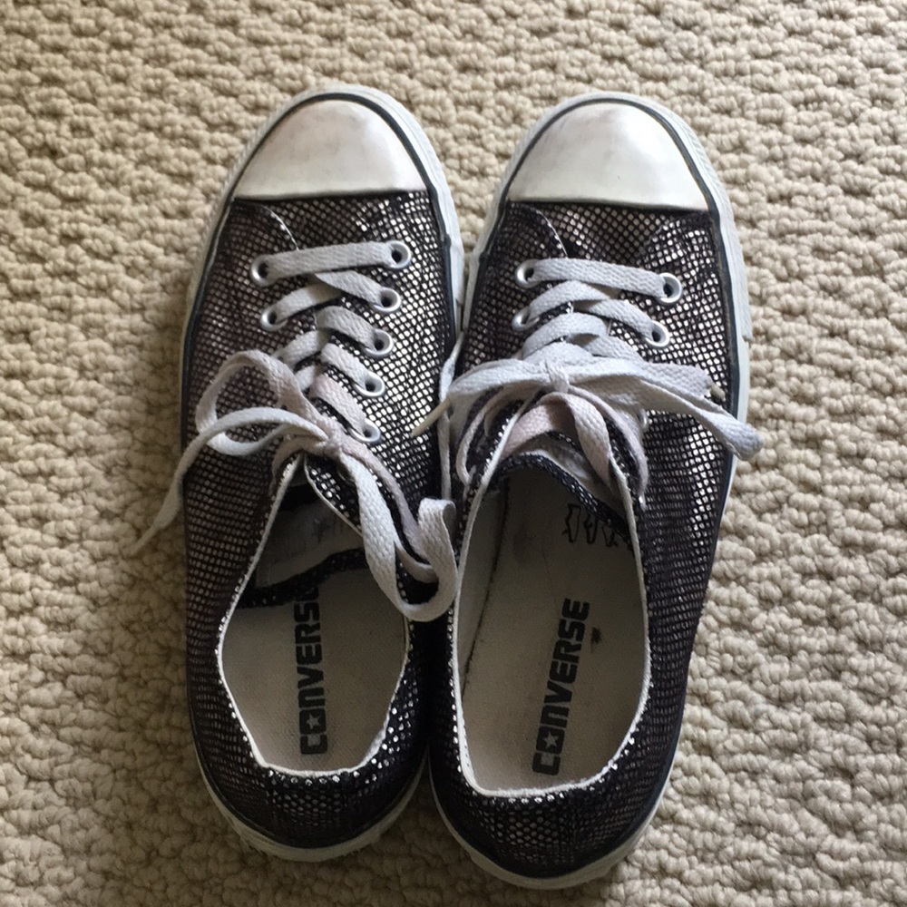 Converse silver/gold metallic