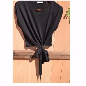 Zara Black Front Tie T-shirt (S)