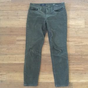 J. Crew Toothpick Green Cords - Size 27