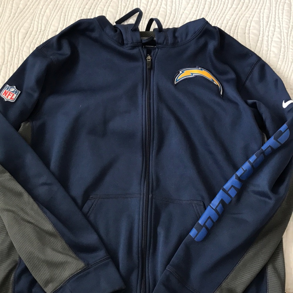 Chargers hooded Nike zip up sweatshirt