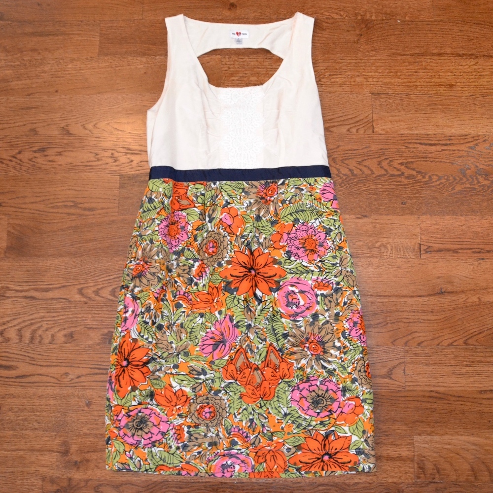 Anthropologie s6 Sleeveless Floral Shift Dress
