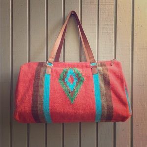 Medium boho duffel bag.