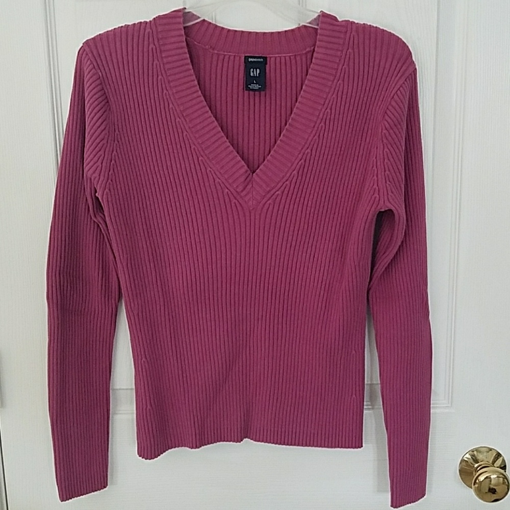 GAP Plum colored Rib Knit Sweater