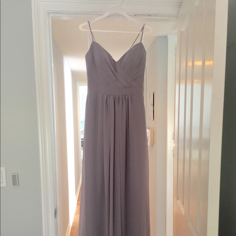 Long Grey Bridesmaid Dress
