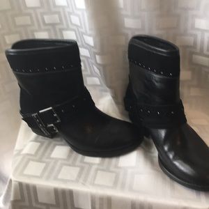 Leather/Suede Buckle Booties from SAK - 7