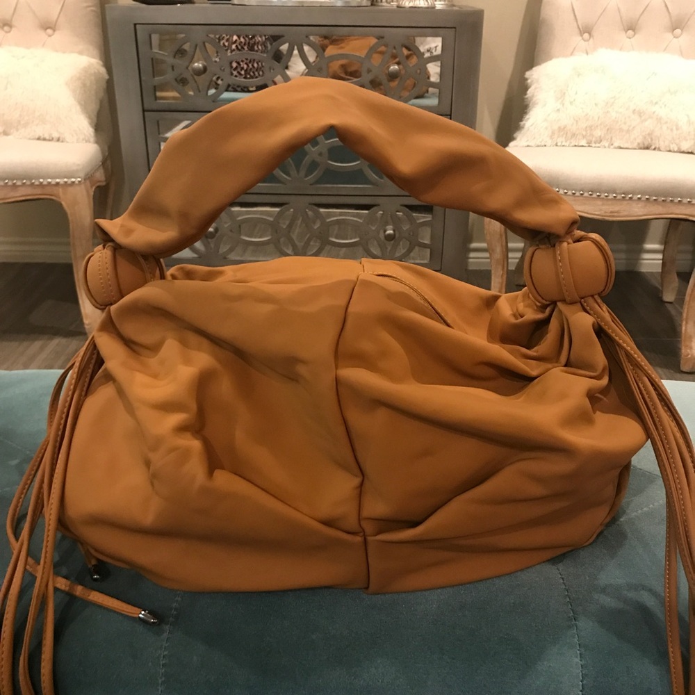 Tan faux leather bag