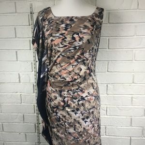 Jessica Simpson, side flare, multicolor midi