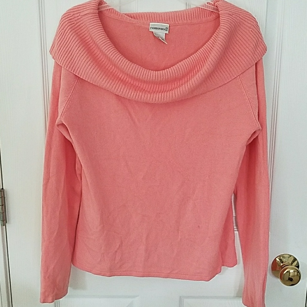 Peach Cowl Neck Sweater