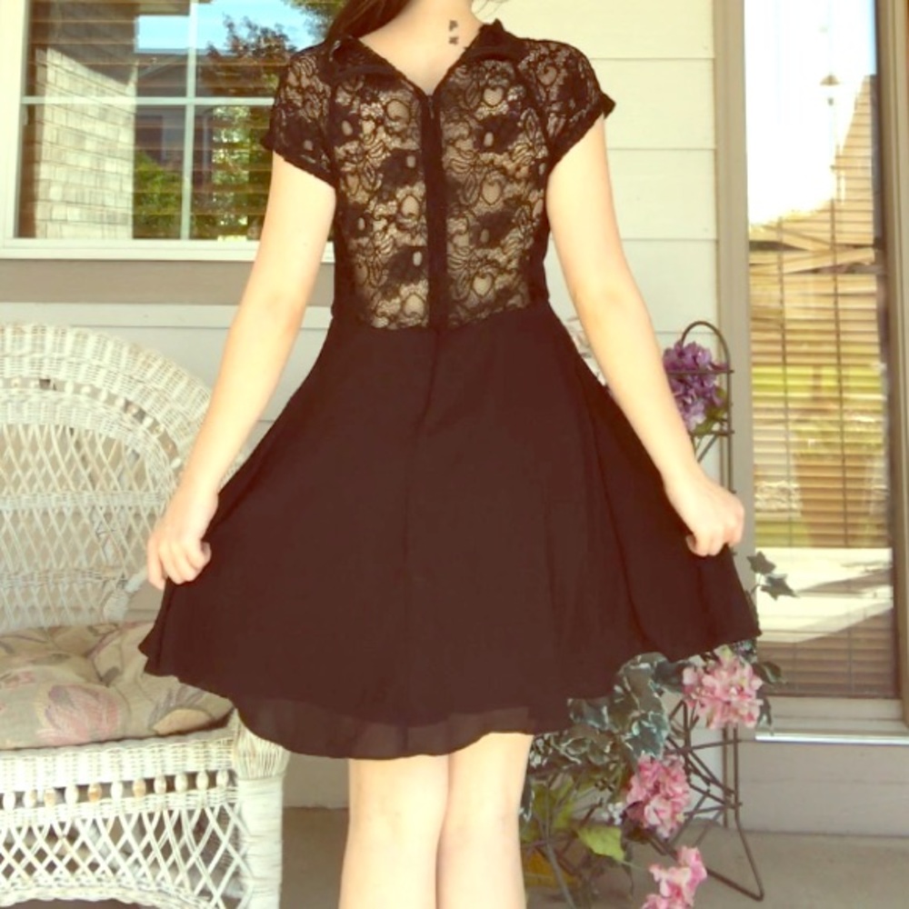 Lace-Back Fit And Flare Dress