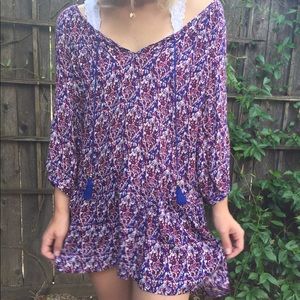 Purple Floral Mini Dress