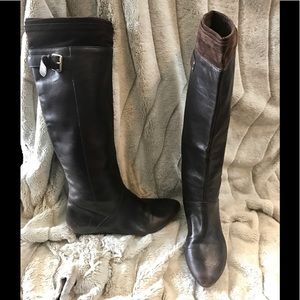 Chocolate Brown Knee High Leather Boots