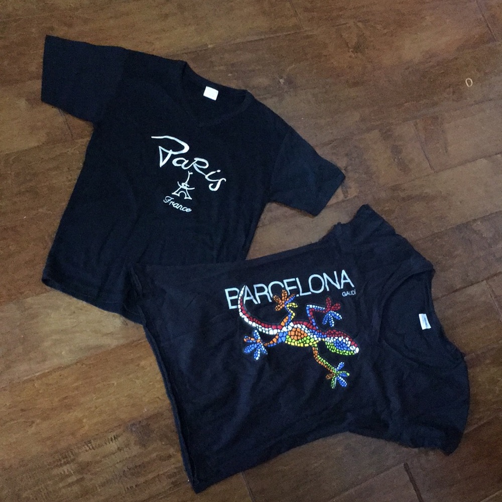NEW Black Tops Paris France & Barcelona Spain XS