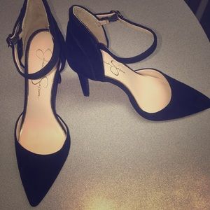 Jessica Simpson black suede heels