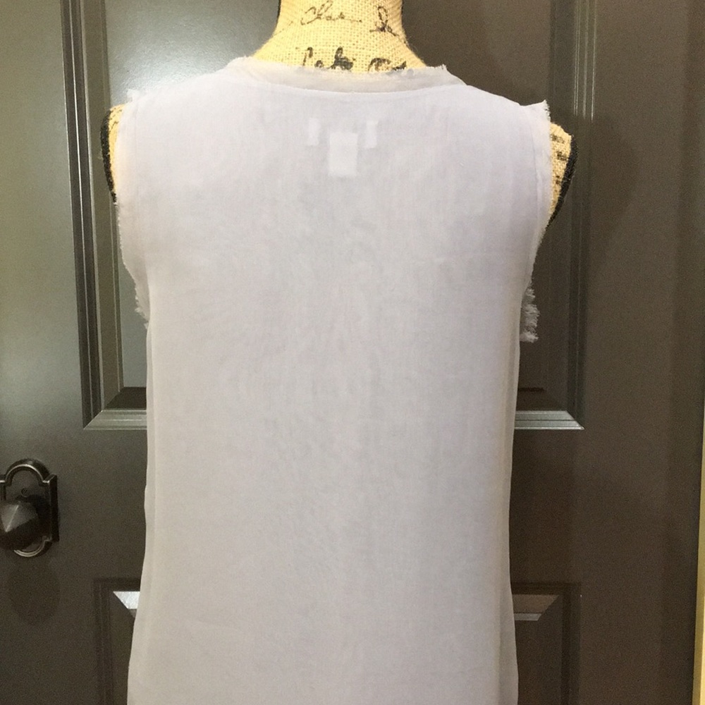 LOFT SILVER SEQUIN SHEER TOP EUC - Picture 6 of 6