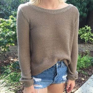 Light Brown Loose Knit Sweater
