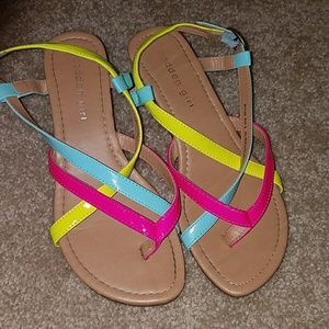 Colorful strappy wedges