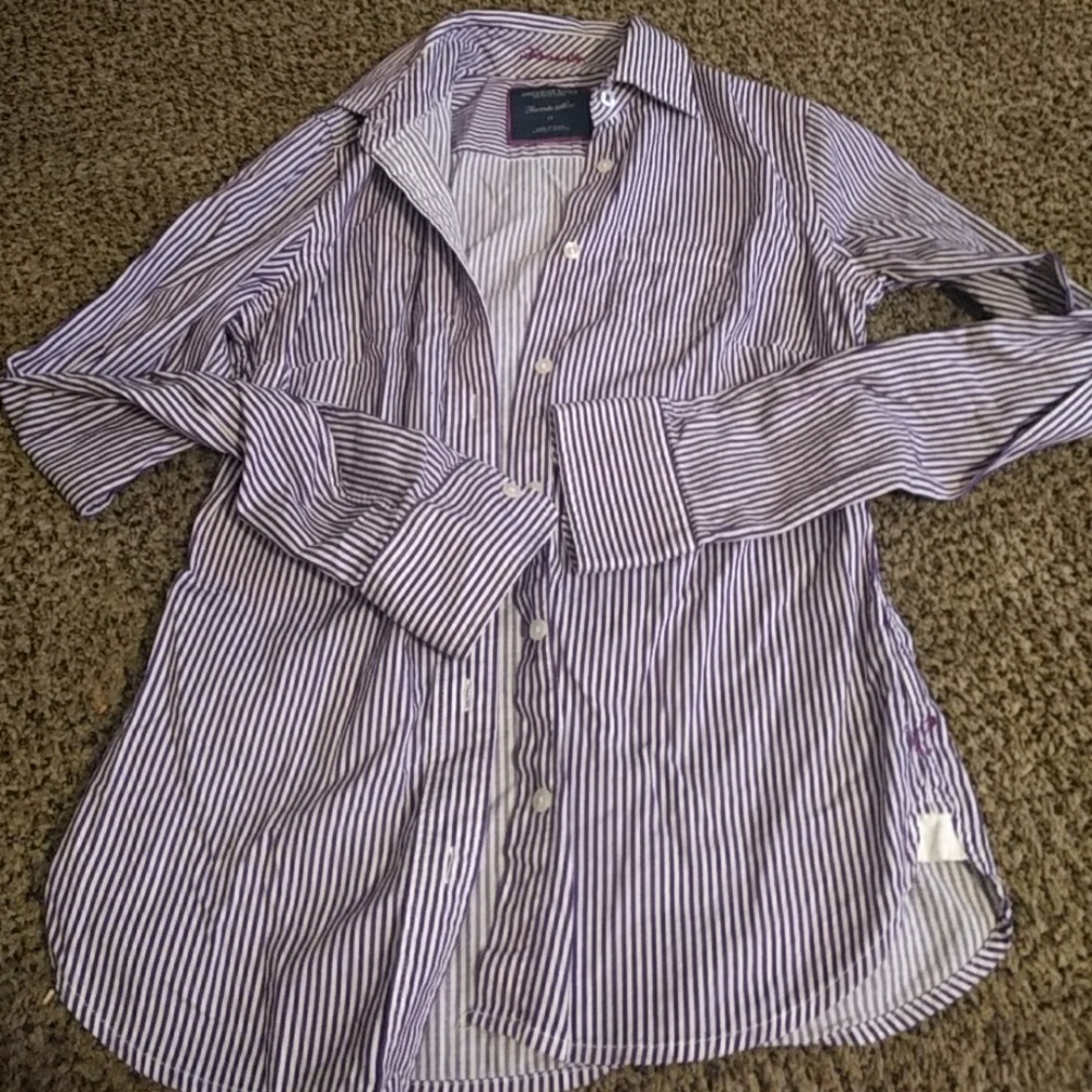 Striped Button Down Shirt American Eagle