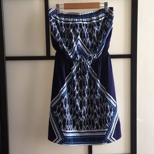 Strapless blue summer Dress