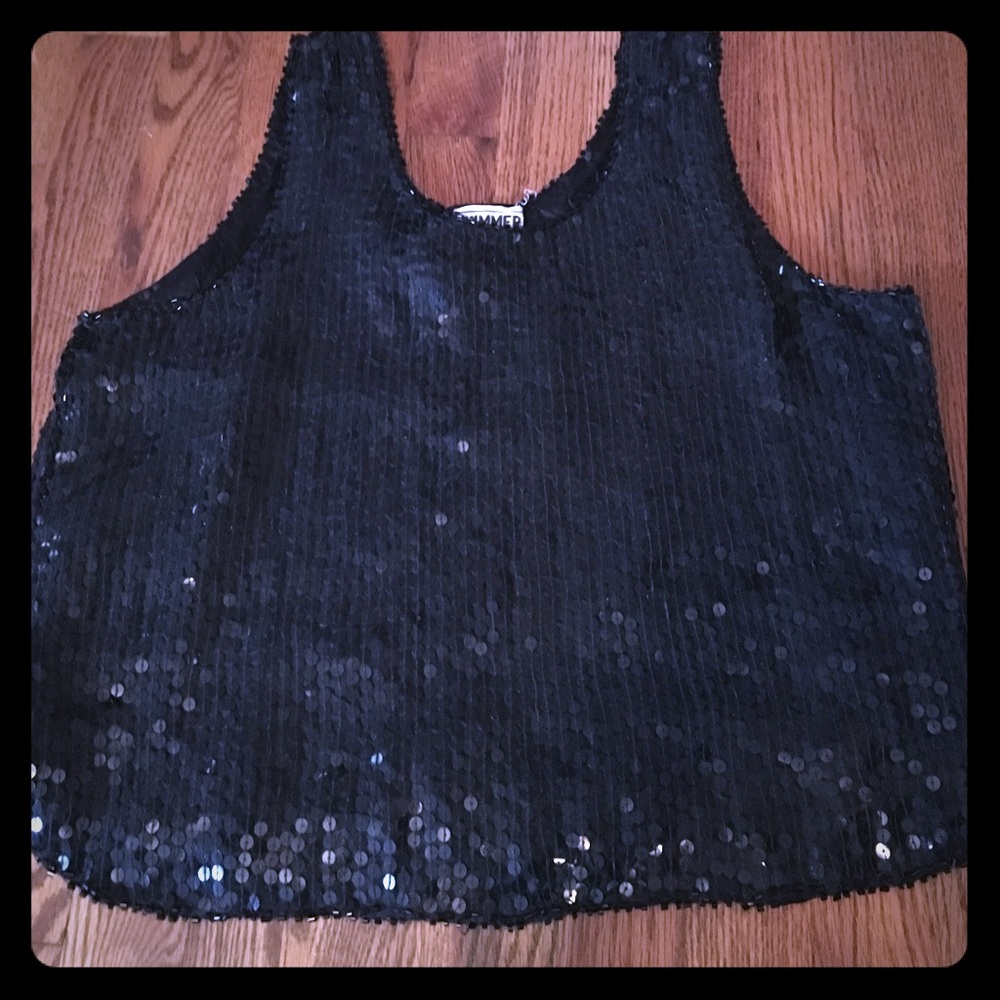Vintage Black Sequin Top - GREAT condition