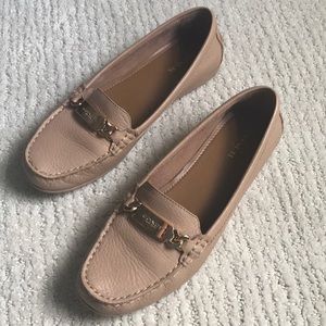 {Coach} Nude Leather Loafers