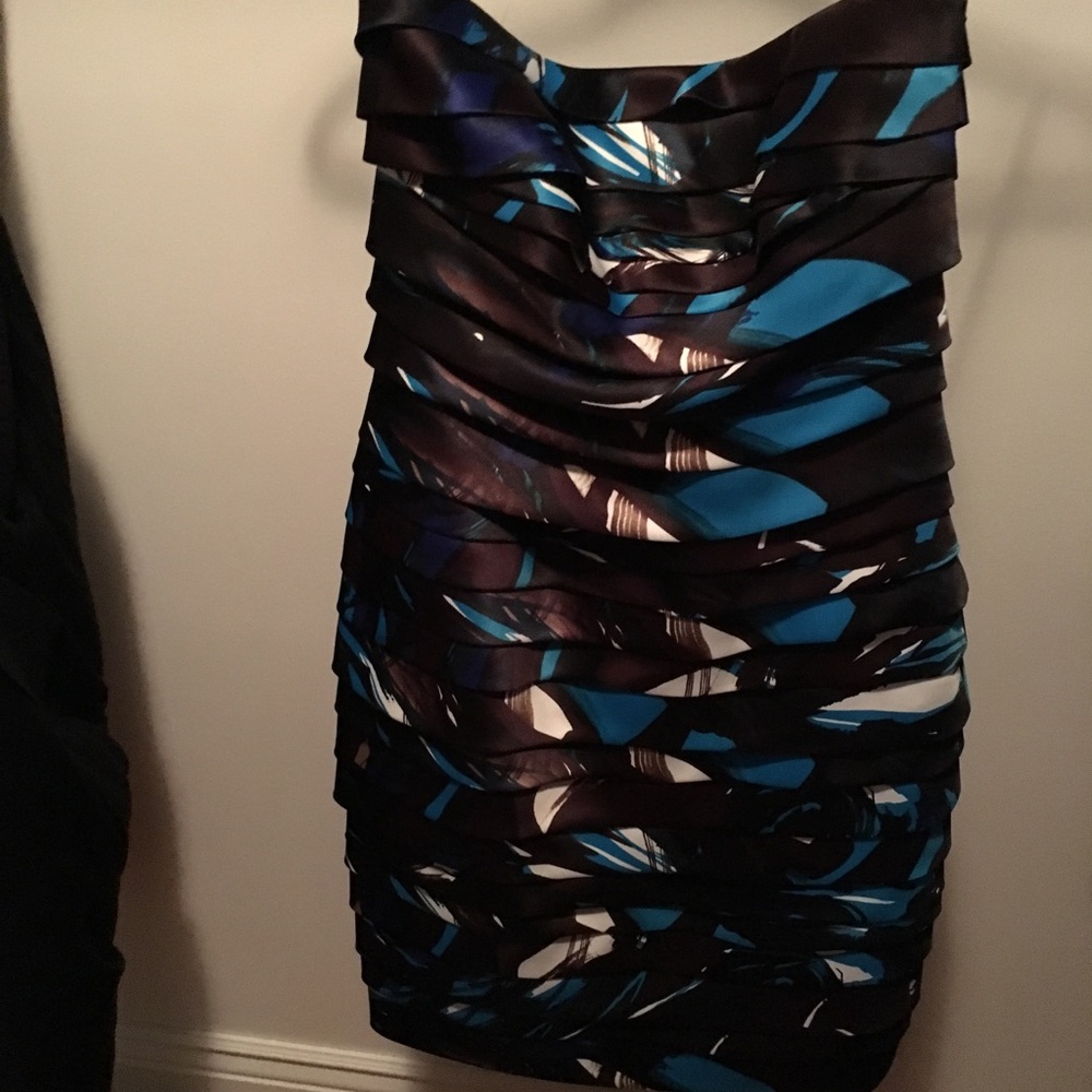 Calvin Klein strapless dress.