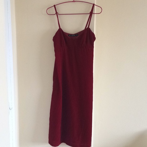 Zara Dresses & Skirts - Red velvet Zara slip dress