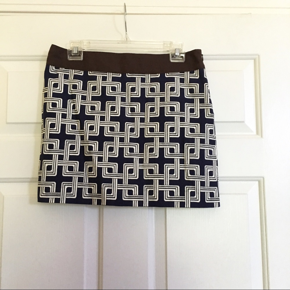 Milly Fall Mini Skirt Navy & Brown