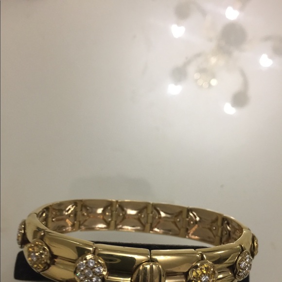 ELLIE CHATILA BRACELET 18K YG DIAMONDS SAPPHIRES - Picture 5 of 6