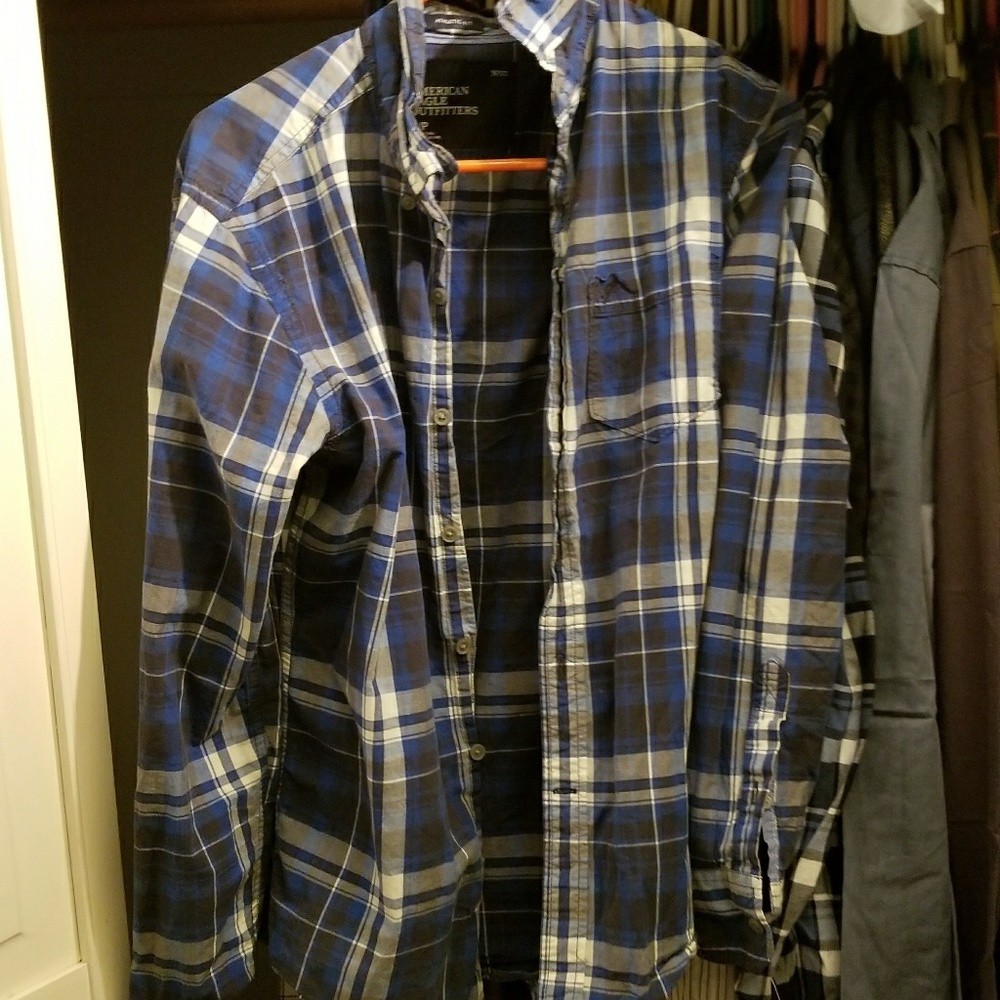 American Eagle Blue Button Down Shirt - image 1