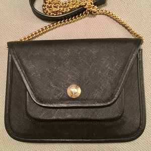 Henri Bendel Black Leather Crossbody Purse